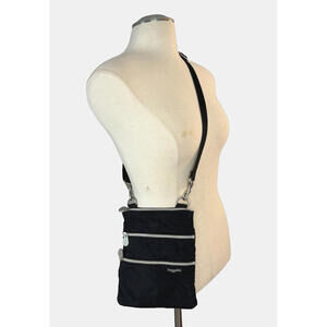Baggallini Black Crossbody Bag Purse Multi-Pocket Adj Strap EUC